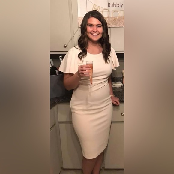 EUC Womens 10 Calvin Klein Midi Dress in pale pink, very beautiful - Picture 3 of 11